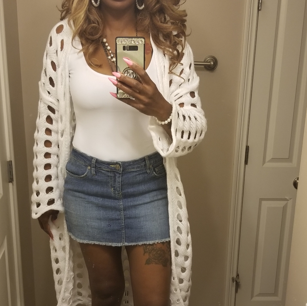 Cute Denim mini skirt with built-in shorts